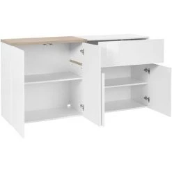 AHD AMAZING HOME DESIGN Buffet 160cm Design 4 Portes 1 Tiroir Salle À Manger Zet Strojk Acero -Buffet et enfilade Soldes 45683369 4