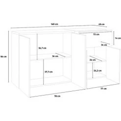 AHD AMAZING HOME DESIGN Buffet 160cm Design 4 Portes 1 Tiroir Salle À Manger Zet Strojk Acero -Buffet et enfilade Soldes 45683369 5