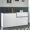 AHD AMAZING HOME DESIGN Buffet 4 Portes 1 Tiroir Entrée Salon 160cm Zet Strojk Ardesia