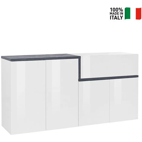 AHD AMAZING HOME DESIGN Buffet 4 Portes 1 Tiroir Entrée Salon 160cm Zet Strojk Ardesia 2 AHD AMAZING HOME DESIGN Buffet 4 Portes 1 Tiroir Entrée Salon 160cm Zet Strojk Ardesia – Image 2