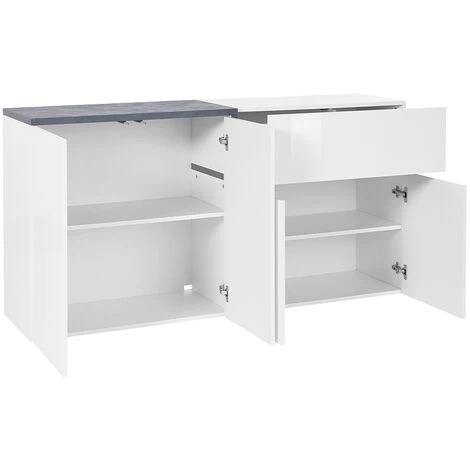 AHD AMAZING HOME DESIGN Buffet 4 Portes 1 Tiroir Entrée Salon 160cm Zet Strojk Ardesia 4 AHD AMAZING HOME DESIGN Buffet 4 Portes 1 Tiroir Entrée Salon 160cm Zet Strojk Ardesia – Image 4