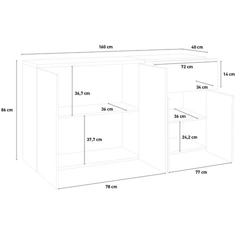 AHD AMAZING HOME DESIGN Buffet 4 Portes 1 Tiroir Entrée Salon 160cm Zet Strojk Ardesia 5 AHD AMAZING HOME DESIGN Buffet 4 Portes 1 Tiroir Entrée Salon 160cm Zet Strojk Ardesia – Image 5