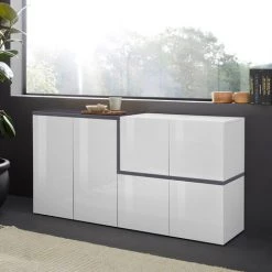 AHD AMAZING HOME DESIGN Buffet 6 Portes 160cm Design Moderne Salon Zet Fabrik Ardesia M -Buffet et enfilade Soldes 45683380 5