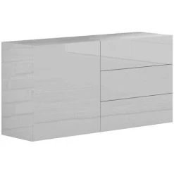 AHD AMAZING HOME DESIGN Buffet Salon Porte 3 Tiroirs Blanc Brillant Metis Three -Buffet et enfilade Soldes 45683383 3