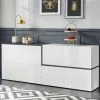 AHD AMAZING HOME DESIGN Buffet 210cm 4 Portes Entrée Design Moderne Zet Pavin Ardesia