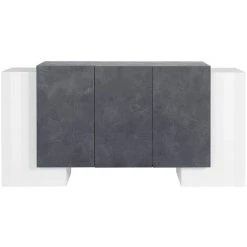 AHD AMAZING HOME DESIGN Buffet 5 Portes Battantes Cuisine Salon Pillon Lumi Ardesia -Buffet et enfilade Soldes 45683413 3