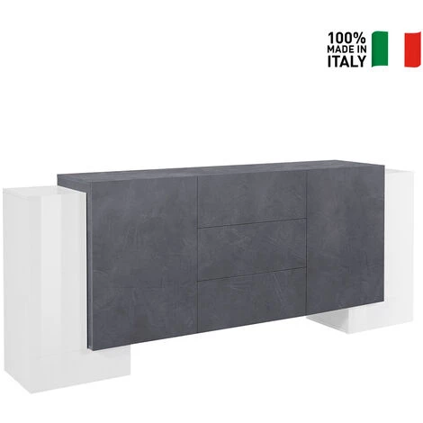 AHD AMAZING HOME DESIGN Buffet 4 Portes 3 Tiroirs 210cm Entrée Salon Pillon Lawe Ardesia 2 AHD AMAZING HOME DESIGN Buffet 4 Portes 3 Tiroirs 210cm Entrée Salon Pillon Lawe Ardesia – Image 2