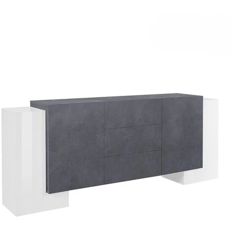 AHD AMAZING HOME DESIGN Buffet 4 Portes 3 Tiroirs 210cm Entrée Salon Pillon Lawe Ardesia 3 AHD AMAZING HOME DESIGN Buffet 4 Portes 3 Tiroirs 210cm Entrée Salon Pillon Lawe Ardesia – Image 3