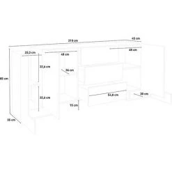 AHD AMAZING HOME DESIGN Buffet 4 Portes 3 Tiroirs 210cm Entrée Salon Pillon Lawe Ardesia 9 AHD AMAZING HOME DESIGN Buffet 4 Portes 3 Tiroirs 210cm Entrée Salon Pillon Lawe Ardesia -Buffet et enfilade Soldes 45683427 5