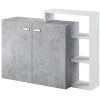 PRICE FACTORY Buffet Avec étagères Intégrées Collection BERGAME 130cm. Coloris Gris Et Blanc. Style Design - Gris