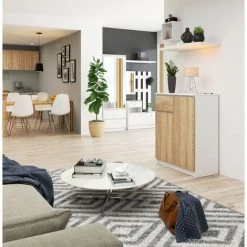 HUCOCO ELLIS - Buffet Style Moderne Salon/bureau - 80x99x40 - 1 Tiroir+2 Portes - Meuble De Salon - Sonoma 5 HUCOCO ELLIS - Buffet Style Moderne Salon/bureau - 80x99x40 - 1 Tiroir+2 Portes - Meuble De Salon - Sonoma -Buffet et enfilade Soldes 45739335 3