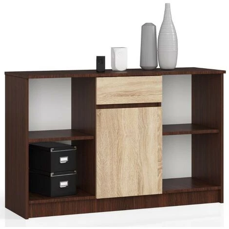 HUCOCO LARS - Buffet Style Moderne Salon/bureau - 120x77x40 - 1 Tiroir+1 Porte - Meuble De Salon - Sonoma 1 HUCOCO LARS - Buffet Style Moderne Salon/bureau - 120x77x40 - 1 Tiroir+1 Porte - Meuble De Salon - Sonoma