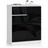 HUCOCO ELLIS - Buffet Style Moderne Salon/bureau - 80x99x40 - 2 Portes+1 Tiroir - Meuble De Salon - Noir