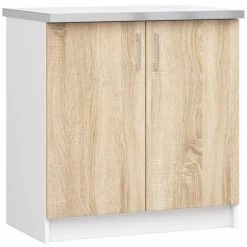 HUCOCO ASTRA - Meuble De Cuisine Bas Style Moderne - 80x82x44.5 - 2 Portes - Sonoma