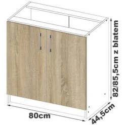 HUCOCO ASTRA - Meuble De Cuisine Bas Style Moderne - 80x82x44.5 - 2 Portes - Sonoma 5 HUCOCO ASTRA - Meuble De Cuisine Bas Style Moderne - 80x82x44.5 - 2 Portes - Sonoma -Buffet et enfilade Soldes 45739540 3
