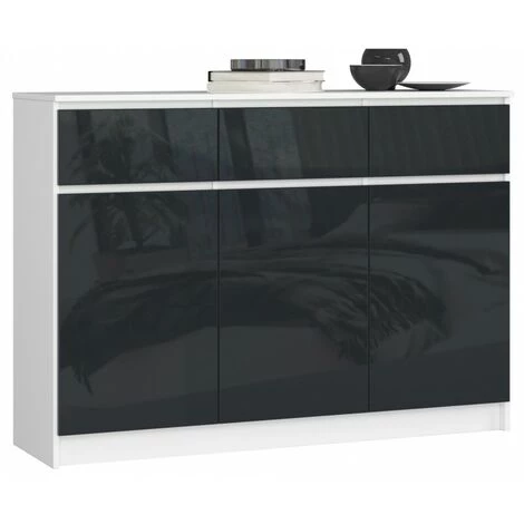 HUCOCO GRACE - Buffet Style Moderne Salon - 140x99x40 - 3 Tiroirs+3 Portes - Gris 1 HUCOCO GRACE - Buffet Style Moderne Salon - 140x99x40 - 3 Tiroirs+3 Portes - Gris
