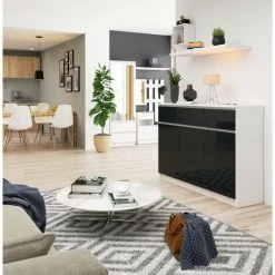 HUCOCO GRACE - Buffet Style Moderne Salon - 140x99x40 - 3 Tiroirs+3 Portes - Gris 5 HUCOCO GRACE - Buffet Style Moderne Salon - 140x99x40 - 3 Tiroirs+3 Portes - Gris -Buffet et enfilade Soldes 45739735 3