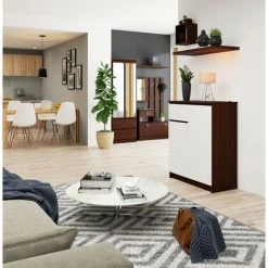 HUCOCO ELLIS - Buffet Style Moderne Salon/bureau - 80x99x40 - 2 Portes+1 Tiroir - Meuble De Salon - Blanc 5 HUCOCO ELLIS - Buffet Style Moderne Salon/bureau - 80x99x40 - 2 Portes+1 Tiroir - Meuble De Salon - Blanc -Buffet et enfilade Soldes 45739741 3