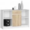 HUCOCO LARS - Buffet Style Moderne Salon/bureau - 120x77x40 - 1 Porte+1 Tiroir - Meuble De Salon - Sonoma