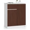 HUCOCO ELLIS - Buffet Style Moderne Salon/bureau - 80x99x40 - 2 Portes+1 Tiroir - Meuble De Salon - Wengé