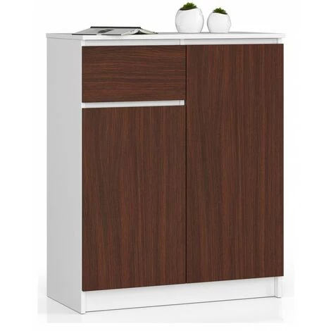 HUCOCO ELLIS - Buffet Style Moderne Salon/bureau - 80x99x40 - 2 Portes+1 Tiroir - Meuble De Salon - Wengé 1 HUCOCO ELLIS - Buffet Style Moderne Salon/bureau - 80x99x40 - 2 Portes+1 Tiroir - Meuble De Salon - Wengé