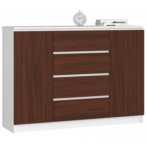 HUCOCO OSCAR - Buffet Style Moderne Salon/bureau - 140x99x40 - 2 Portes+4 Tiroirs - Meuble De Salon - Wengé 1 HUCOCO OSCAR - Buffet Style Moderne Salon/bureau - 140x99x40 - 2 Portes+4 Tiroirs - Meuble De Salon - Wengé
