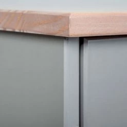 LES TENDANCES Buffet 3 Portes 3 Tiroirs Pin Massif Foncé Et Gris Luza -Buffet et enfilade Soldes 45792060 5