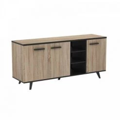 DANSMAMAISON Buffet 3 Portes 3 Niches Chêne/Noir - AVIGNON - L 161 X L 44 X H 73 Cm - Bois 7 DANSMAMAISON Buffet 3 Portes 3 Niches Chêne/Noir - AVIGNON - L 161 X L 44 X H 73 Cm - Bois -Buffet et enfilade Soldes 45792536 3