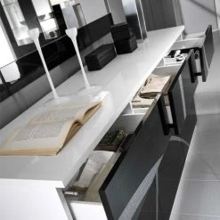 DANSMAMAISON Buffet 3 Portes 3 Tiroirs Noir/Blanc - CROSS - L 180 X L 49 X H 85 Cm - Noir Et Blanc 5 DANSMAMAISON Buffet 3 Portes 3 Tiroirs Noir/Blanc - CROSS - L 180 X L 49 X H 85 Cm - Noir Et Blanc -Buffet et enfilade Soldes 45792581 3