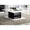 DANSMAMAISON Table Basse Rectangulaire Blanc/Noir Laqué - ZEME - L 110 X L 60 X H 43 Cm - Noir Et Blanc