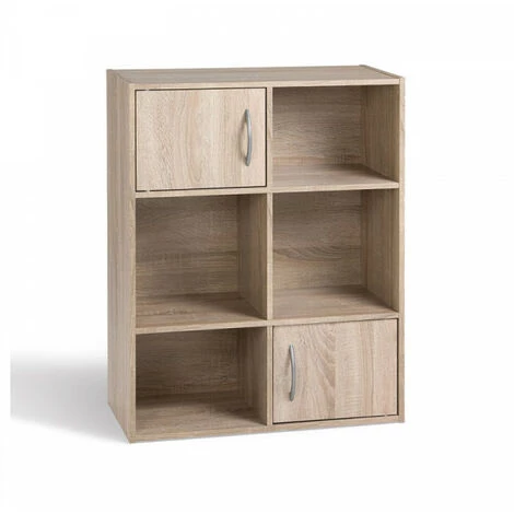 DANSMAMAISON Meuble De Rangement 4 Niches 2 Portes Chêne - COMBI - L 62 X L 29 X H 80 Cm - Bois 1 DANSMAMAISON Meuble De Rangement 4 Niches 2 Portes Chêne - COMBI - L 62 X L 29 X H 80 Cm - Bois