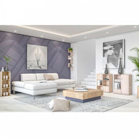 DANSMAMAISON Meuble De Rangement 4 Niches 2 Portes Chêne - COMBI - L 62 X L 29 X H 80 Cm - Bois 3 DANSMAMAISON Meuble De Rangement 4 Niches 2 Portes Chêne - COMBI - L 62 X L 29 X H 80 Cm - Bois – Image 3