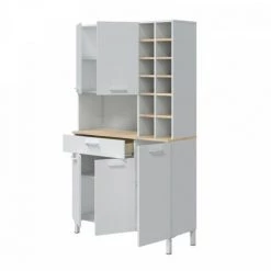 DANSMAMAISON Buffet 5 Portes + 1 Tiroir + Range Bouteille - Blanc/Chêne - TEKANA - L 108 X L 40 X H 186 - Blanc 6 DANSMAMAISON Buffet 5 Portes + 1 Tiroir + Range Bouteille - Blanc/Chêne - TEKANA - L 108 X L 40 X H 186 - Blanc -Buffet et enfilade Soldes 45792867 3