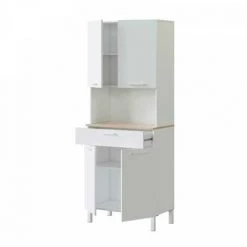 DANSMAMAISON Buffet 4 Portes Blanc/Chêne - TEKANA - L 72 X L 40 X H 186 - Blanc 5 DANSMAMAISON Buffet 4 Portes Blanc/Chêne - TEKANA - L 72 X L 40 X H 186 - Blanc -Buffet et enfilade Soldes 45792911 3