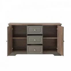 DANSMAMAISON Buffet 2 Portes 3 Tiroirs Taupe/Chêne - DUNE - L 138 X L 39 X H 83 Cm - Taupe 7 DANSMAMAISON Buffet 2 Portes 3 Tiroirs Taupe/Chêne - DUNE - L 138 X L 39 X H 83 Cm - Taupe -Buffet et enfilade Soldes 45793058 3