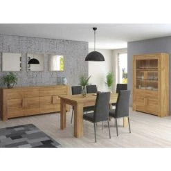 DANSMAMAISON Argentier 4 Portes Chêne Miel - FRUITA - L 120 X L 47 X H 195 Cm - Bois -Buffet et enfilade Soldes 45793125 3