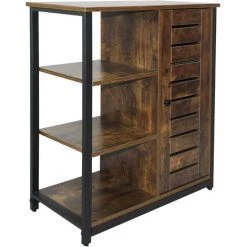 HELLOSHOP26 Commode Buffet Pour Salon Style Industriel 3 étagères Et 1 Compartiment Fermé 80 Cm Cadre En Fer Pour Chambre Couloir Bureau Meuble De Rangement Marron Rustique - Marron 8 HELLOSHOP26 Commode Buffet Pour Salon Style Industriel 3 étagères Et 1 Compartiment Fermé 80 Cm Cadre En Fer Pour Chambre Couloir Bureau Meuble De Rangement Marron Rustique - Marron -Buffet et enfilade Soldes 45811270 4
