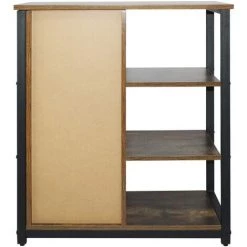 HELLOSHOP26 Commode Buffet Pour Salon Style Industriel 3 étagères Et 1 Compartiment Fermé 80 Cm Cadre En Fer Pour Chambre Couloir Bureau Meuble De Rangement Marron Rustique - Marron 9 HELLOSHOP26 Commode Buffet Pour Salon Style Industriel 3 étagères Et 1 Compartiment Fermé 80 Cm Cadre En Fer Pour Chambre Couloir Bureau Meuble De Rangement Marron Rustique - Marron -Buffet et enfilade Soldes 45811270 5