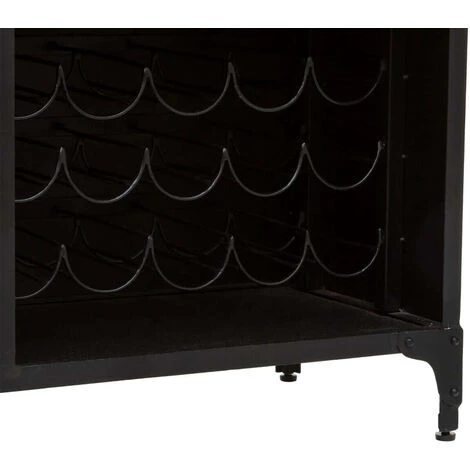 Meuble Bar / Buffet En Fer Coloris Noir - Longueur 110 X Profondeur 50 X Hauteur 104 Cm -PEGANE- 3 Meuble Bar / Buffet En Fer Coloris Noir - Longueur 110 X Profondeur 50 X Hauteur 104 Cm -PEGANE- – Image 3