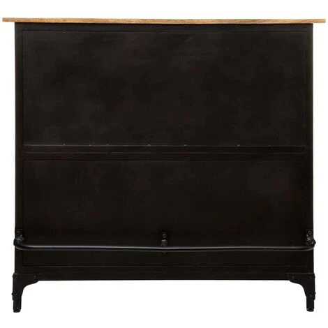 Meuble Bar / Buffet En Fer Coloris Noir - Longueur 110 X Profondeur 50 X Hauteur 104 Cm -PEGANE- 4 Meuble Bar / Buffet En Fer Coloris Noir - Longueur 110 X Profondeur 50 X Hauteur 104 Cm -PEGANE- – Image 4