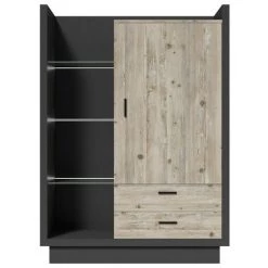 PRICE FACTORY Buffet Haut CORK Avec LED Intégrées. Coloris Gris Et Pin. Style Design - Gris -Buffet et enfilade Soldes 45873569 3