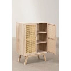 Buffet En Bois Avec 2 Portes En Bois Ralik Design SKLUM Bois De Paulownia - Osier Bois Naturel - Bois Naturel Bois Naturel -Buffet et enfilade Soldes 45892177 5