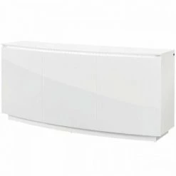 AUTRES Buffet Contemporain 3 Portes + LED - Blanc Brillant - FLORENCE - L 180 X P 50 X H 81,5 Cm 3 AUTRES Buffet Contemporain 3 Portes + LED - Blanc Brillant - FLORENCE - L 180 X P 50 X H 81,5 Cm -Buffet et enfilade Soldes 45999818 2