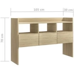 YOUTHUP Buffet Chêne Sonoma 105x30x70 Cm Aggloméré - Brun -Buffet et enfilade Soldes 46034036 5
