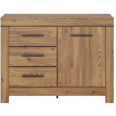 HUCOCO WIBORG - Buffet Style Moderne Salon/chambre/salle à Manger - 112x85x45 - 4 Tiroirs+1 Porte - Bois 2 HUCOCO WIBORG - Buffet Style Moderne Salon/chambre/salle à Manger - 112x85x45 - 4 Tiroirs+1 Porte - Bois – Image 2