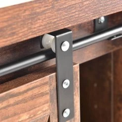 ORGANNICE Buffet, Armoire De Cuisine, Armoire De Rangement, Armoire Latérale, Avec Portes Coulissantes, étagère Réglable, étagères Ouvertes, Salon, Salle à Manger, Couloir, Design Industriel, Marron Vintage - Brun -Buffet et enfilade Soldes 46225563 5