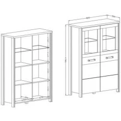 PRICE FACTORY Buffet Haut Collection WINDSOR. Coloris Gris Anthracite Et Chêne Foncé. - Gris 9 PRICE FACTORY Buffet Haut Collection WINDSOR. Coloris Gris Anthracite Et Chêne Foncé. - Gris -Buffet et enfilade Soldes 46304520 5