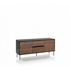 TFT HOME FURNITURE Buffet 2 Portes/2 Tiroirs MILANO Noir/noyer