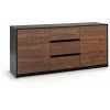 TFT HOME FURNITURE Buffet 2 Portes/3 Tiroirs MILANO Noir/noyer
