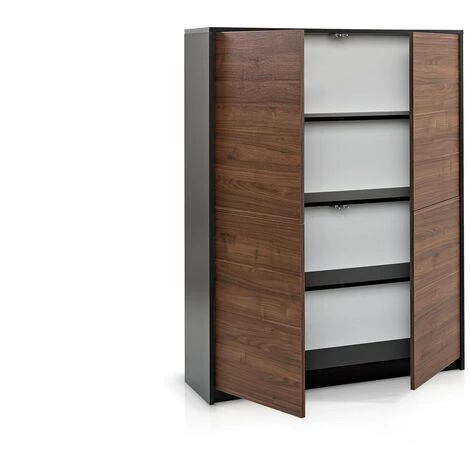 TFT HOME FURNITURE Buffet MILANO Noir/noyer 2 TFT HOME FURNITURE Buffet MILANO Noir/noyer – Image 2